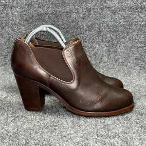 Ariat Ankle Booties Women's Size‎ 9 Brown Leather Round Toe Chelsea Heeled Boots